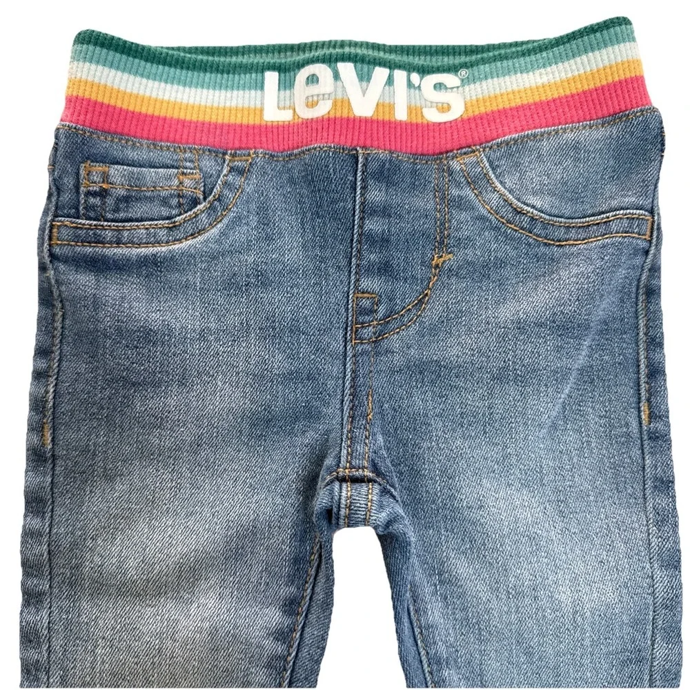 Levi's‎ Skinny Jeans Infant Rainbow Waist Pull-On Medium Wash Size 3 Months